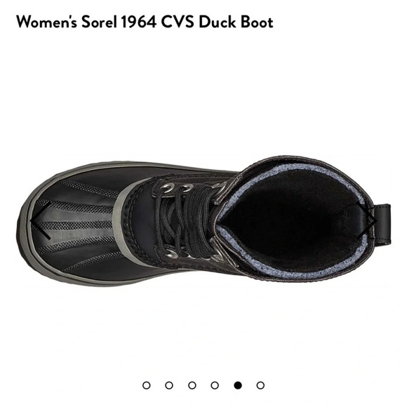 Women's Sorel 1964 CVS Duck Boot 6.5 color Black / Quarry rainboot snow boot 6.5 - Picture 5 of 5